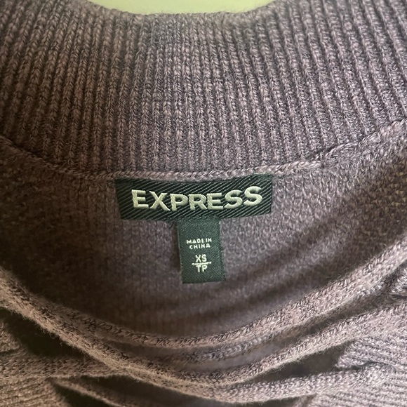 NWOT Express Purple Cold Shoulder Long Sleeve Sweater, size xs - Picture 4 of 5